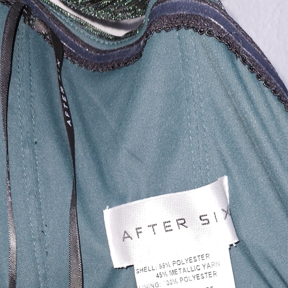 After Six Evergreen Metallic Gown, Size Small, NWOT - Picture 6 of 7